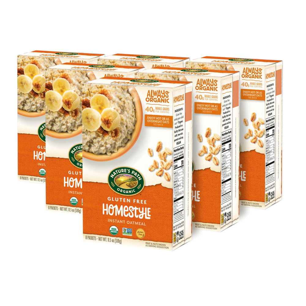 Nature's Path single-serve packet open with contents visible for portability benefit