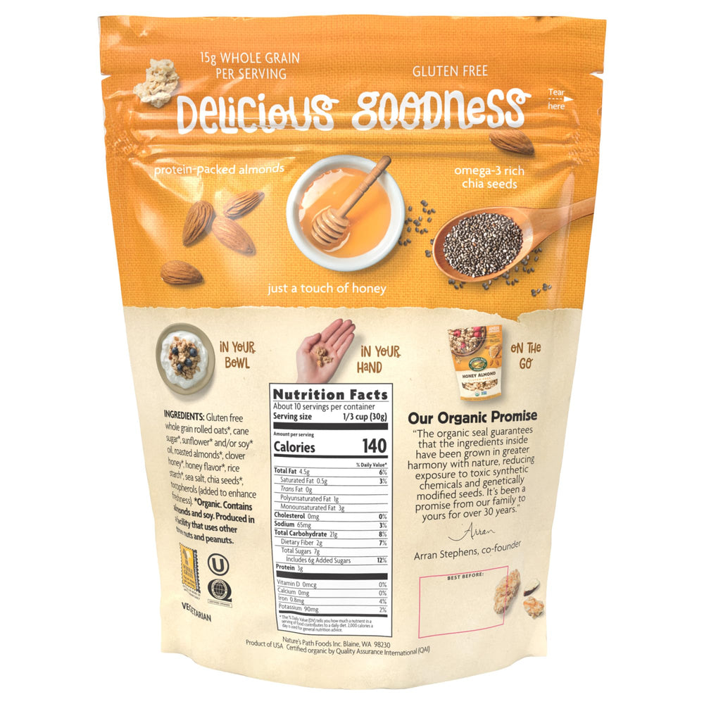Nature's Path pouch held in hand showing 11 oz size and portable convenience