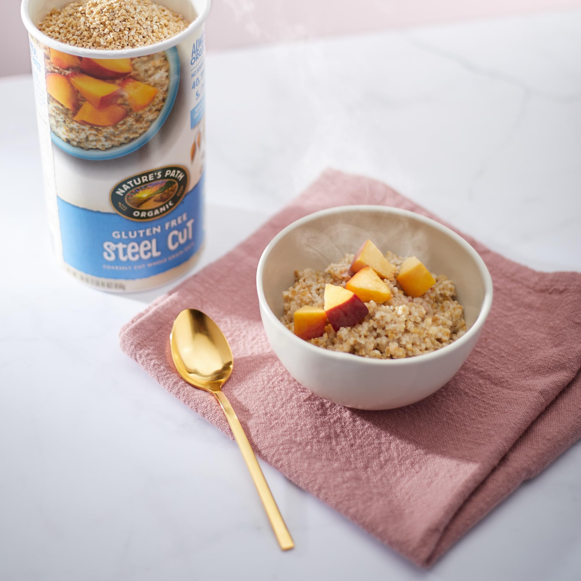 Nature's Path served bowl with toppings demonstrating filling breakfast benefit