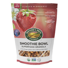 Nature's Path front packaging showing six 9.5oz pouches and clear product branding benefits