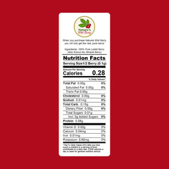 Nature's Wild Berry open tin with 30 freeze-dried halves visible and organized