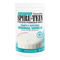 NaturesPlus SPIRU-TEIN front packaging showing product identity and benefits