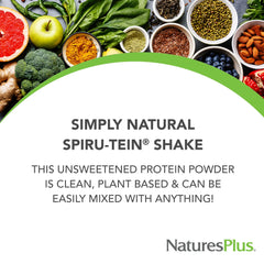 NaturesPlus SPIRU-TEIN prepared vanilla shake in glass demonstrating quick preparation
