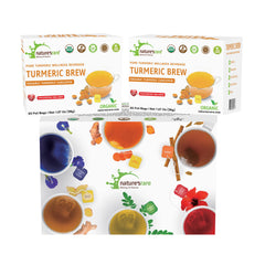 Nature's Rare front packaging showing organic turmeric tea benefits