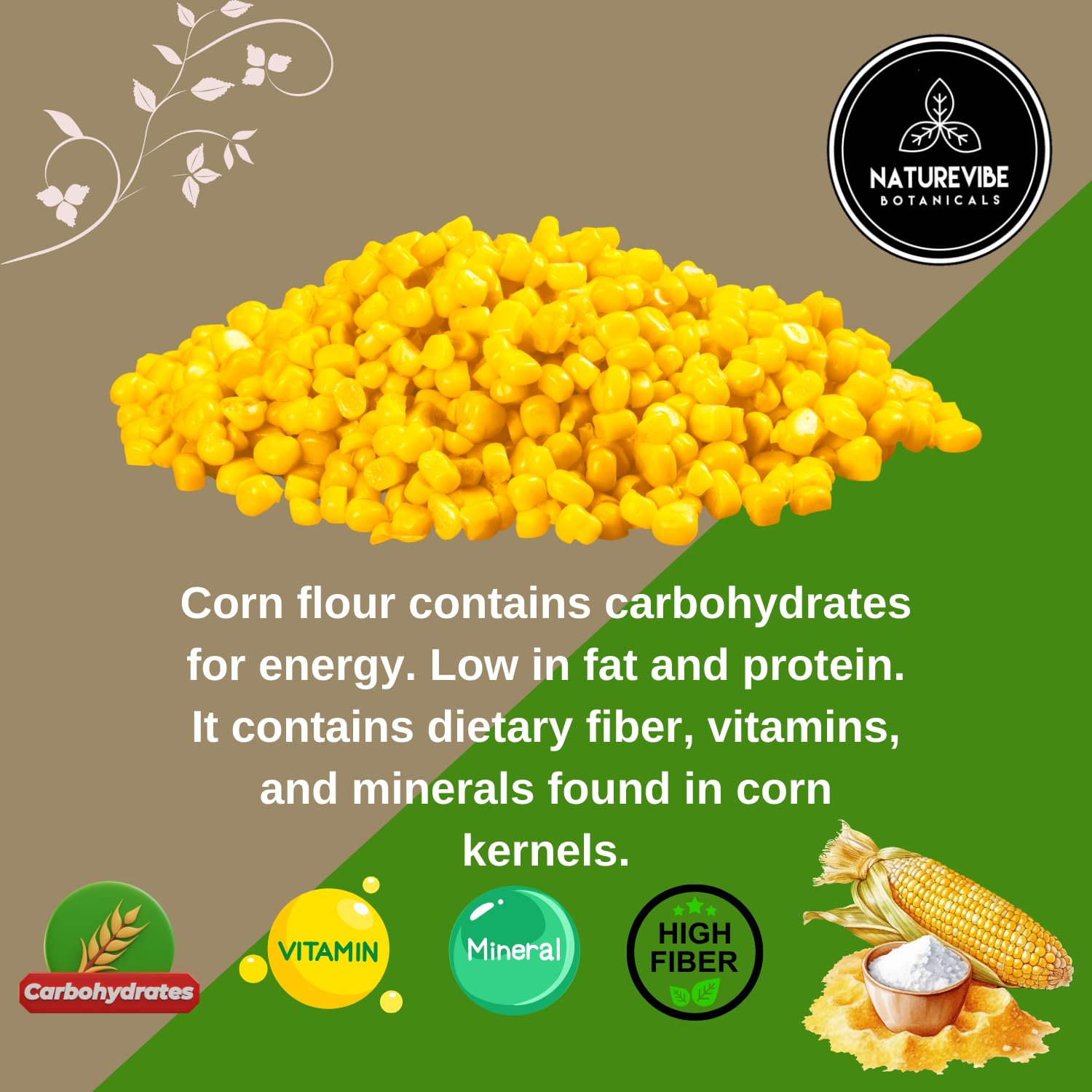 Naturevibe Botanicals corn flour coating chicken for crisp, even breading