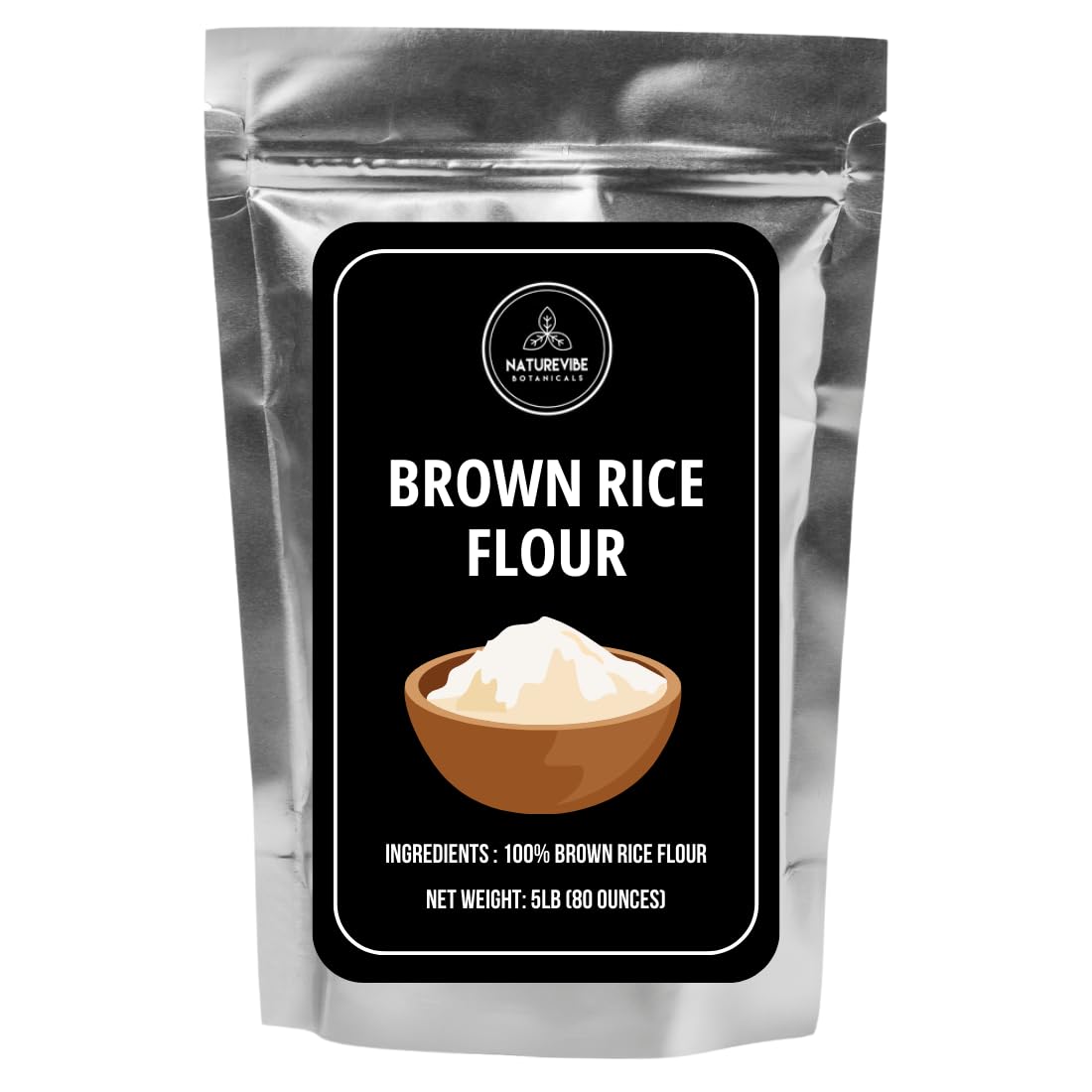 Naturevibe Botanicals front package showing 5 lb bag and label benefits
