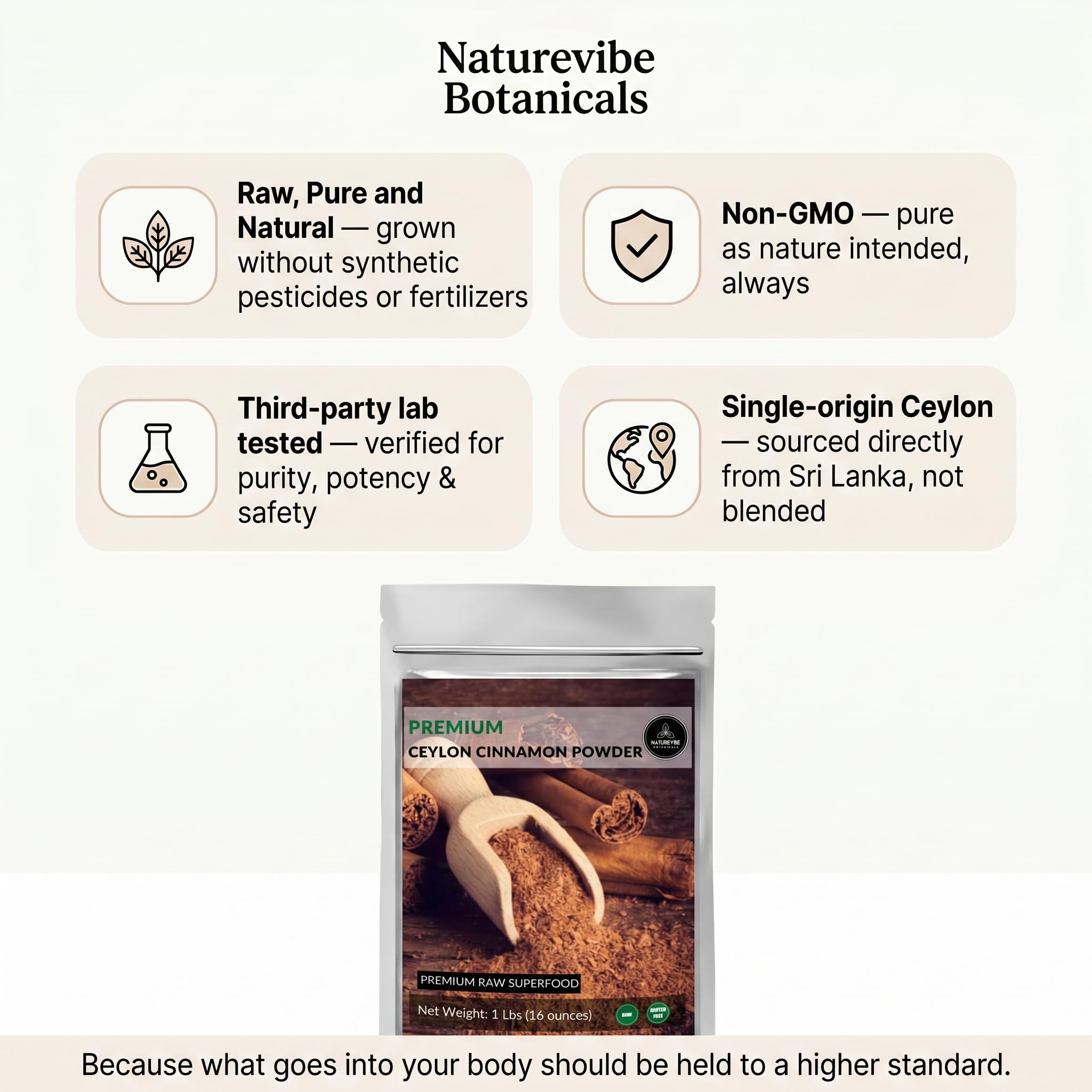 Naturevibe Botanicals product label and nutrition panel emphasizing ingredient clarity