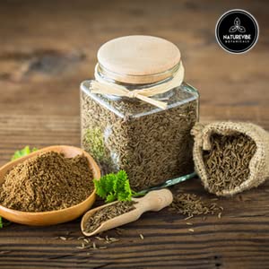 Naturevibe Botanicals spoon with cumin to show scale and easy measuring benefit