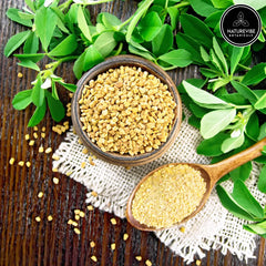 Naturevibe Botanicals open bag of methi powder demonstrating easy scooping and storage