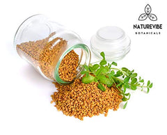 Measuring spoon of Naturevibe Botanicals methi powder illustrating portion control benefit