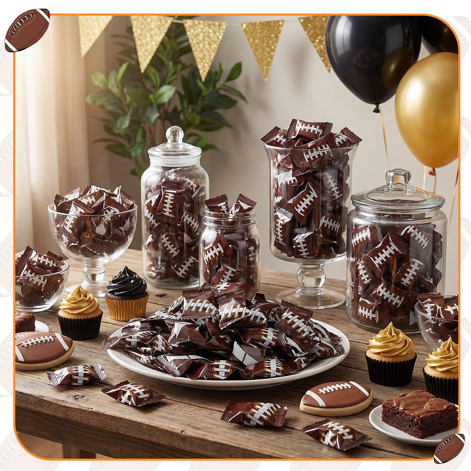 Naucoos candies in football goodie bags for easy team distribution