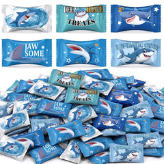 Naucoos front packaging showing 300-count 42 oz bag and shark design for easy party prep