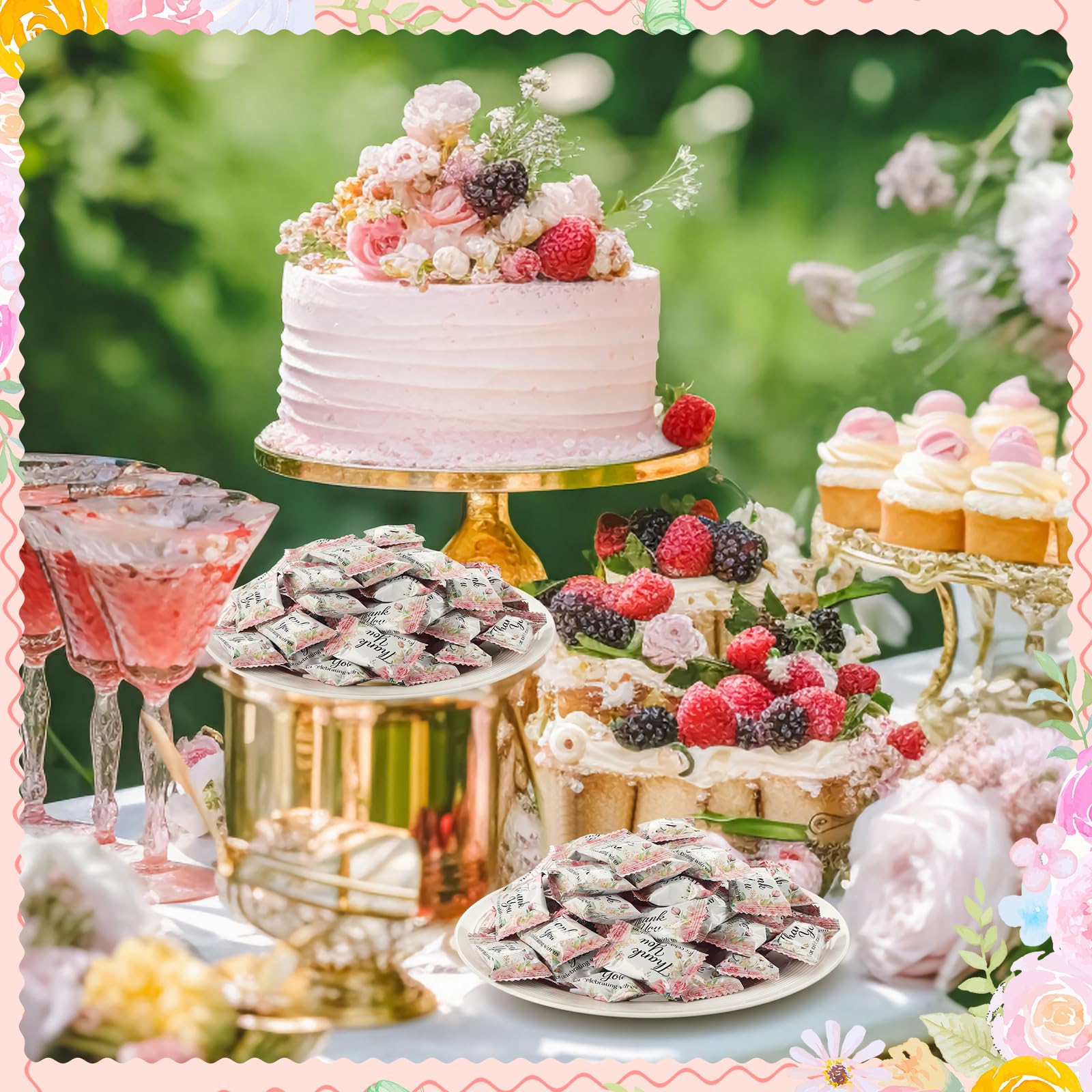 Naucoos mints used as table decor enhancing wedding aesthetics