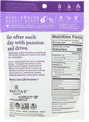 Navitas Organics acai powder close-up highlighting fine texture and color
