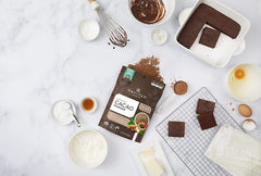Navitas Organics cacao blended into a smoothie for antioxidant boost