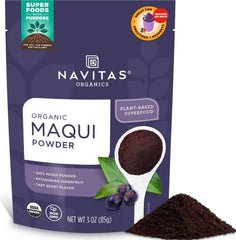 Navitas Organics pouch front view showing product and organic label for convenience