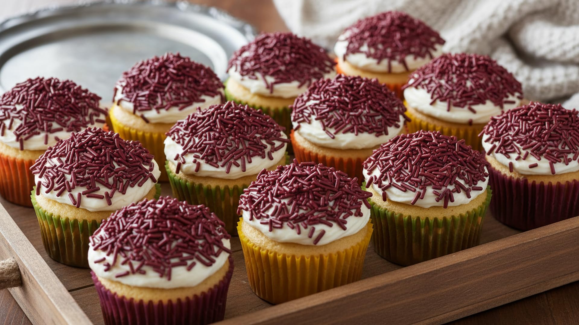 detail of NCS sprinkles pressed into frosting for secure, even coverage benefit