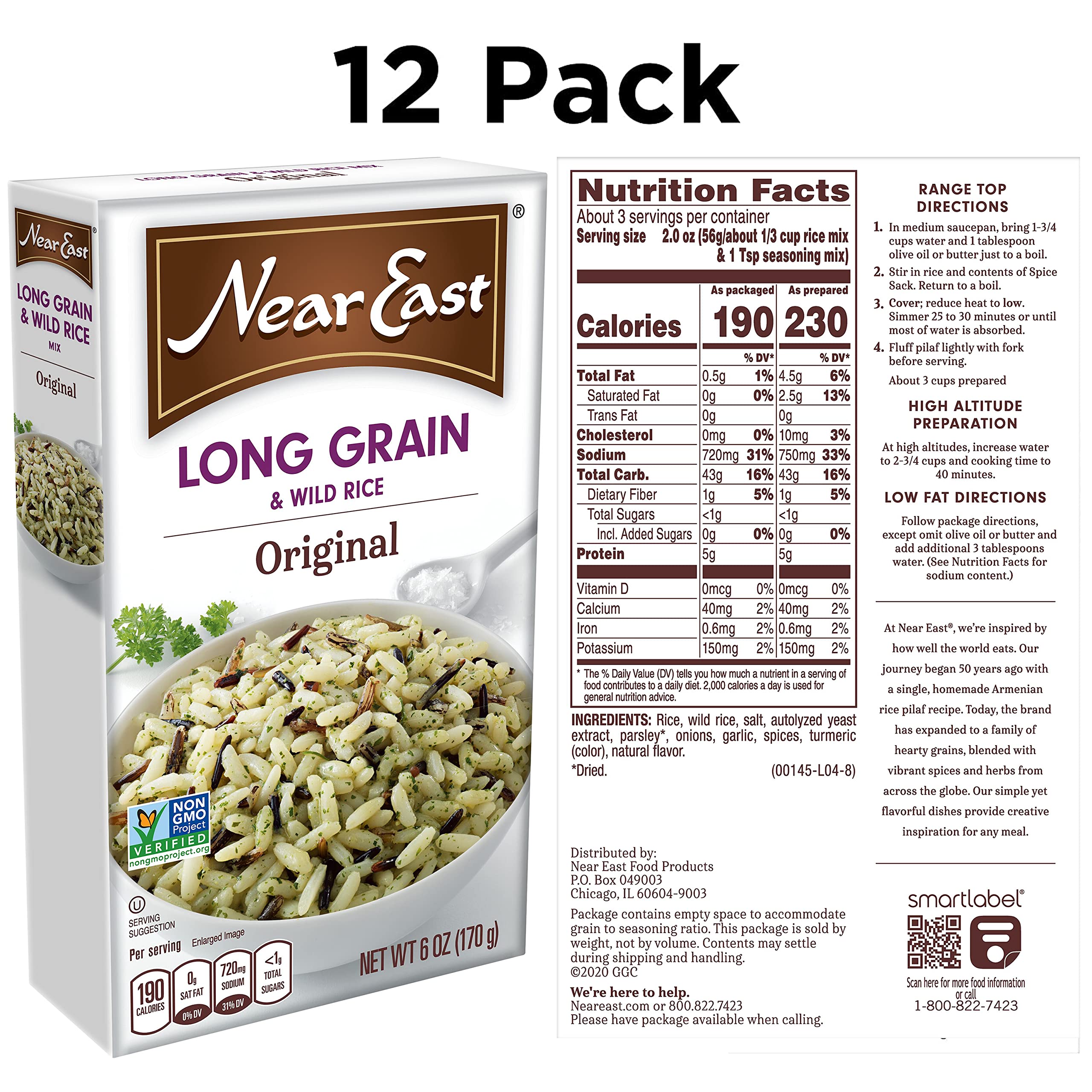 Near East seasoning packet beside dry rice showing easy flavoring benefit