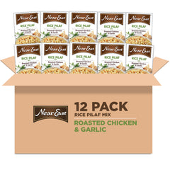Near East front packaging showing roasted chicken and garlic flavor and quick cook benefit