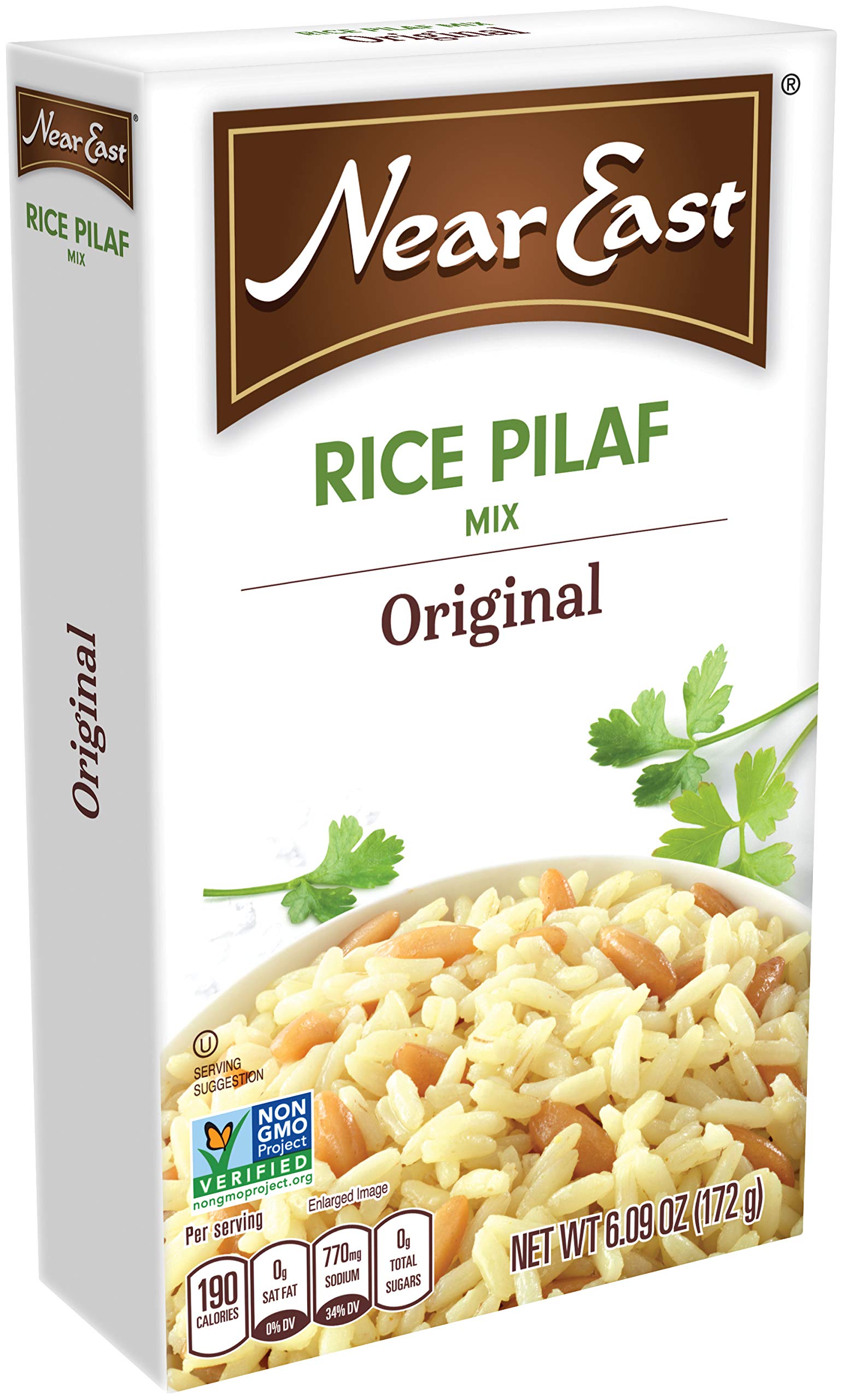 Near East pilaf on spoon showing grain separation and serving size