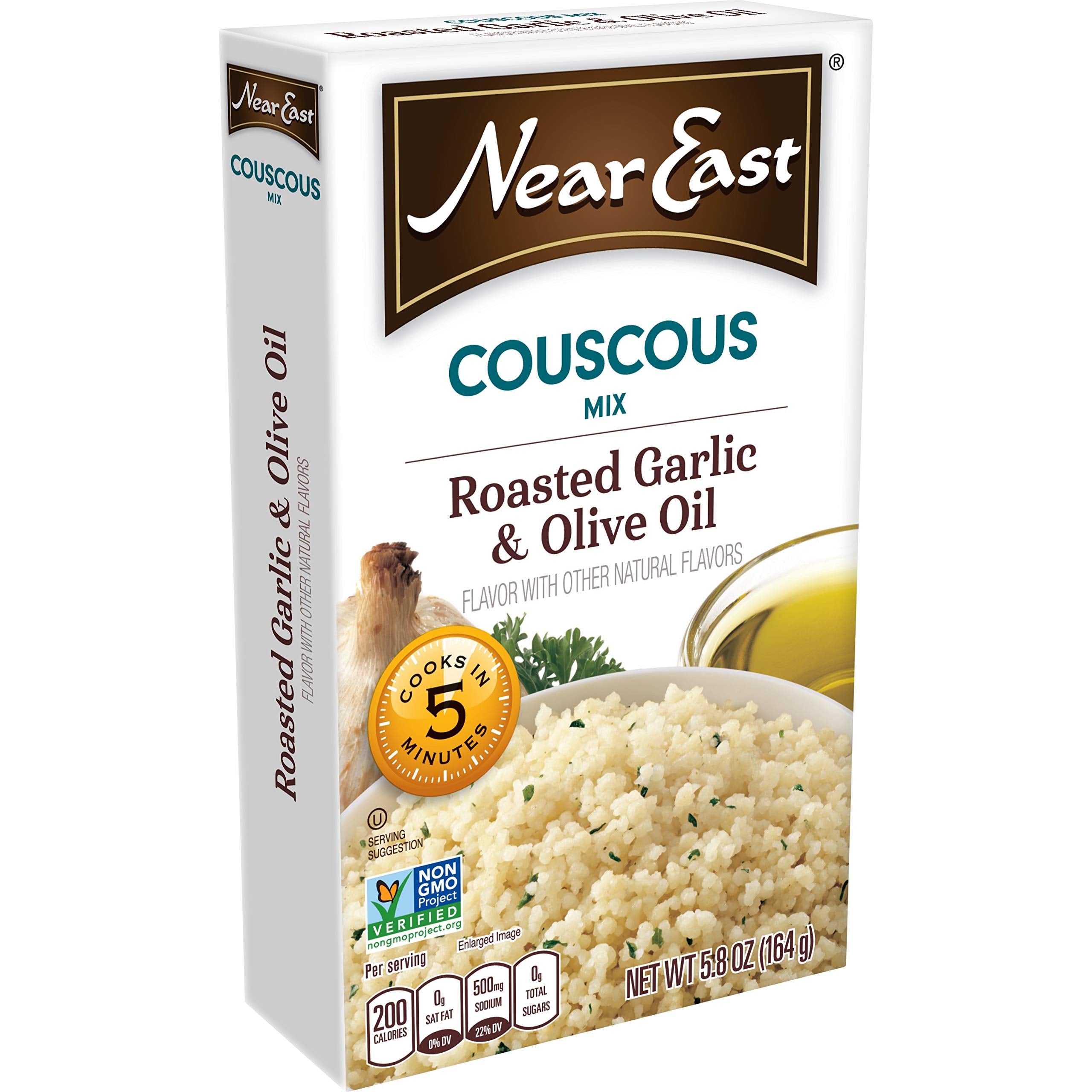 Spoon and measuring comparison illustrating Near East single-serve size convenience