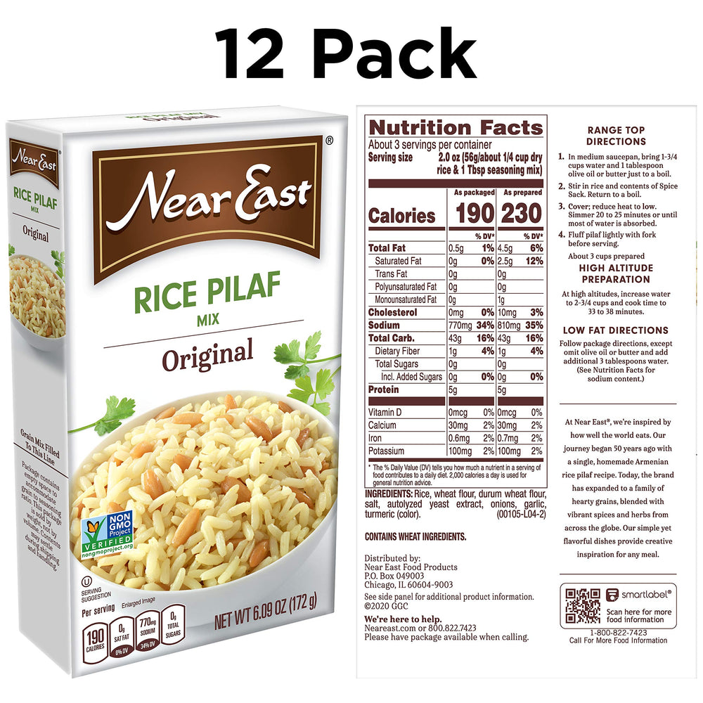 Near East close-up of toasted orzo and parboiled rice texture and quality
