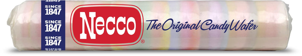 Necco wafer candy roll close-up highlighting wrapped convenience for sharing