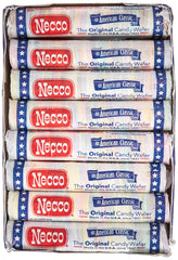 Necco rolls close-up revealing wafer texture and easy portioning benefit