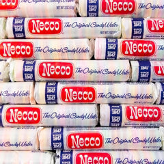 Necco roll opened with individual wafers visible and ready to eat