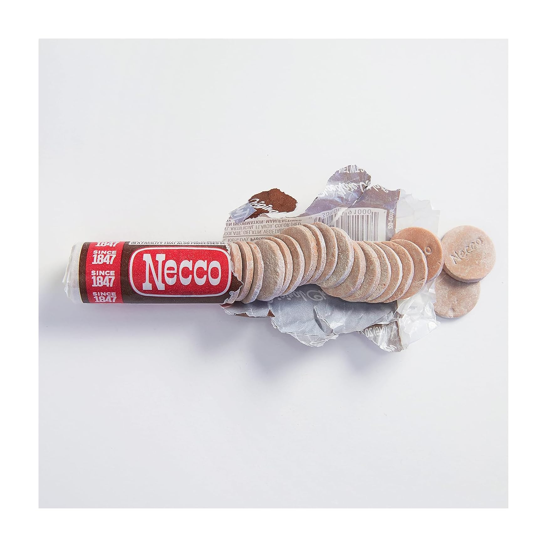 Necco roll held in hand showing convenient portion size benefit