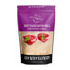 Nectar of the Vine front package showing raspberry slushy mix and serving suggestion