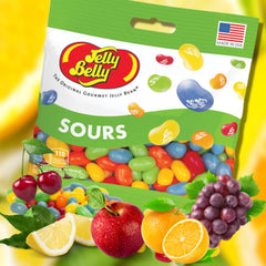 Needzo close-up of sour coating on Jelly Belly beans highlighting tangy flavor