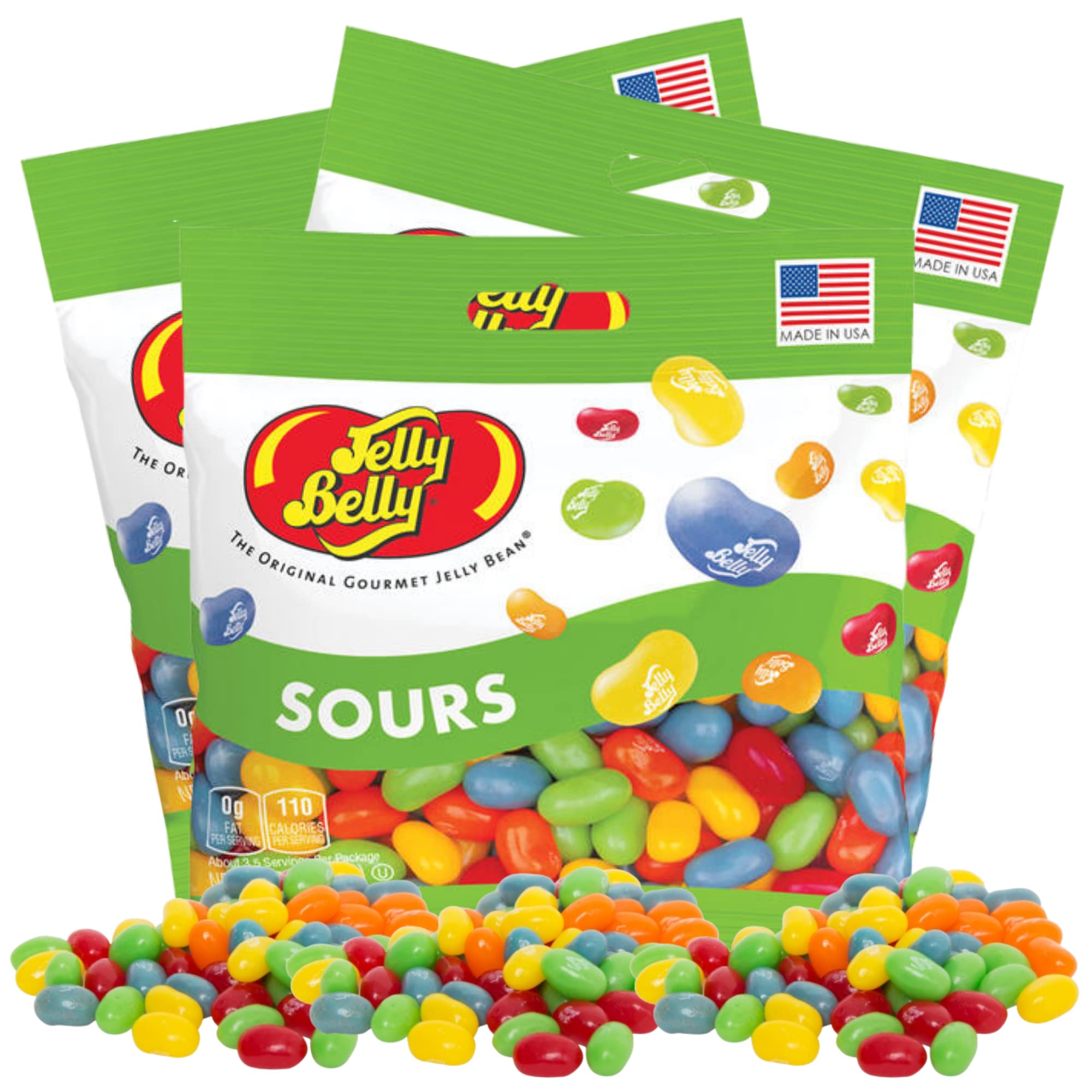 Needzo front packaging showing three sealed Jelly Belly bags for gifting