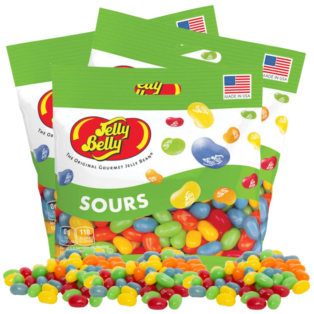 Needzo front packaging showing three sealed Jelly Belly bags for gifting