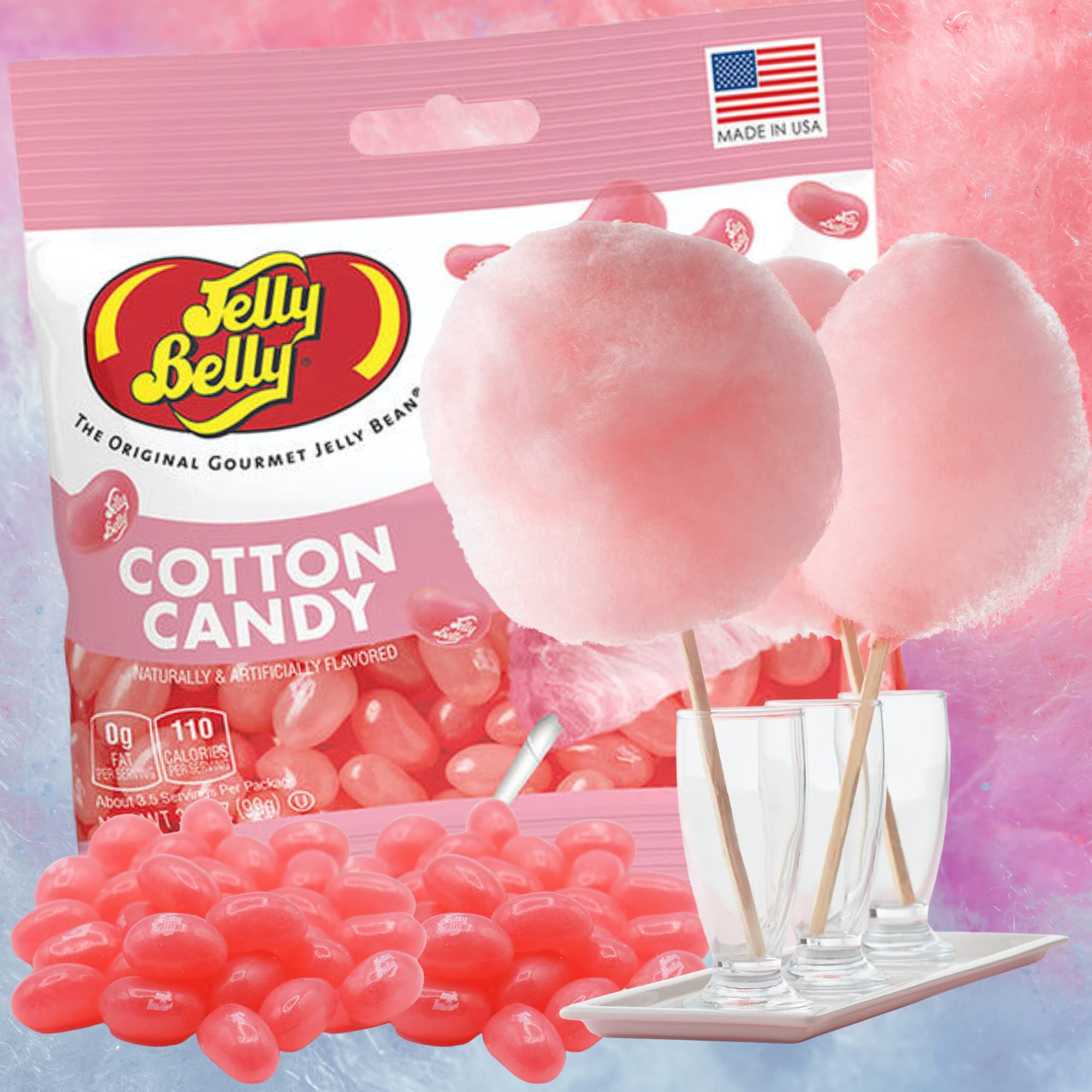 Needzo open bag revealing cotton candy beans for quick snacking and sharing convenience