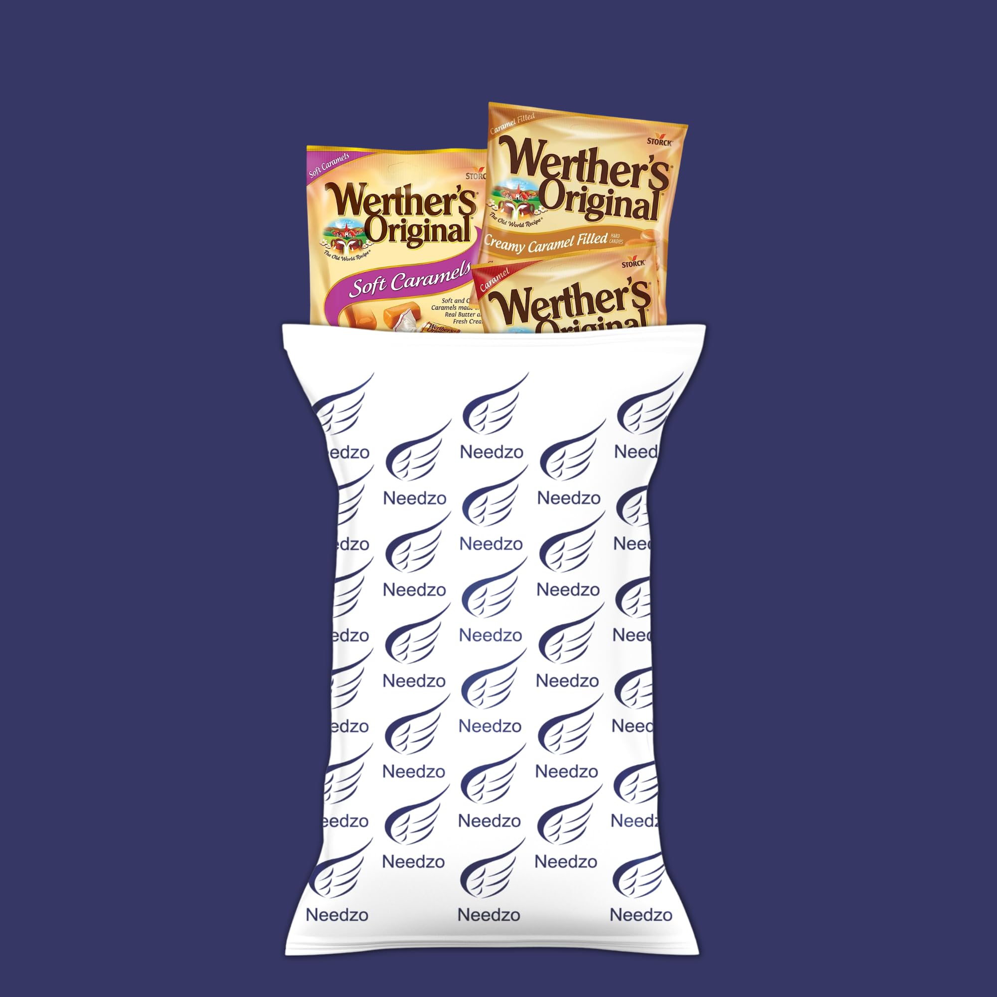 Needzo Wether's candies on an office desk offering quick, shareable treats