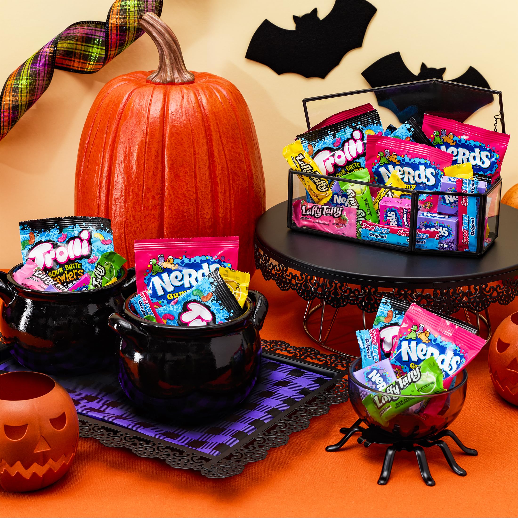 Nerds assorted candies in bowl for party setup and quick serving