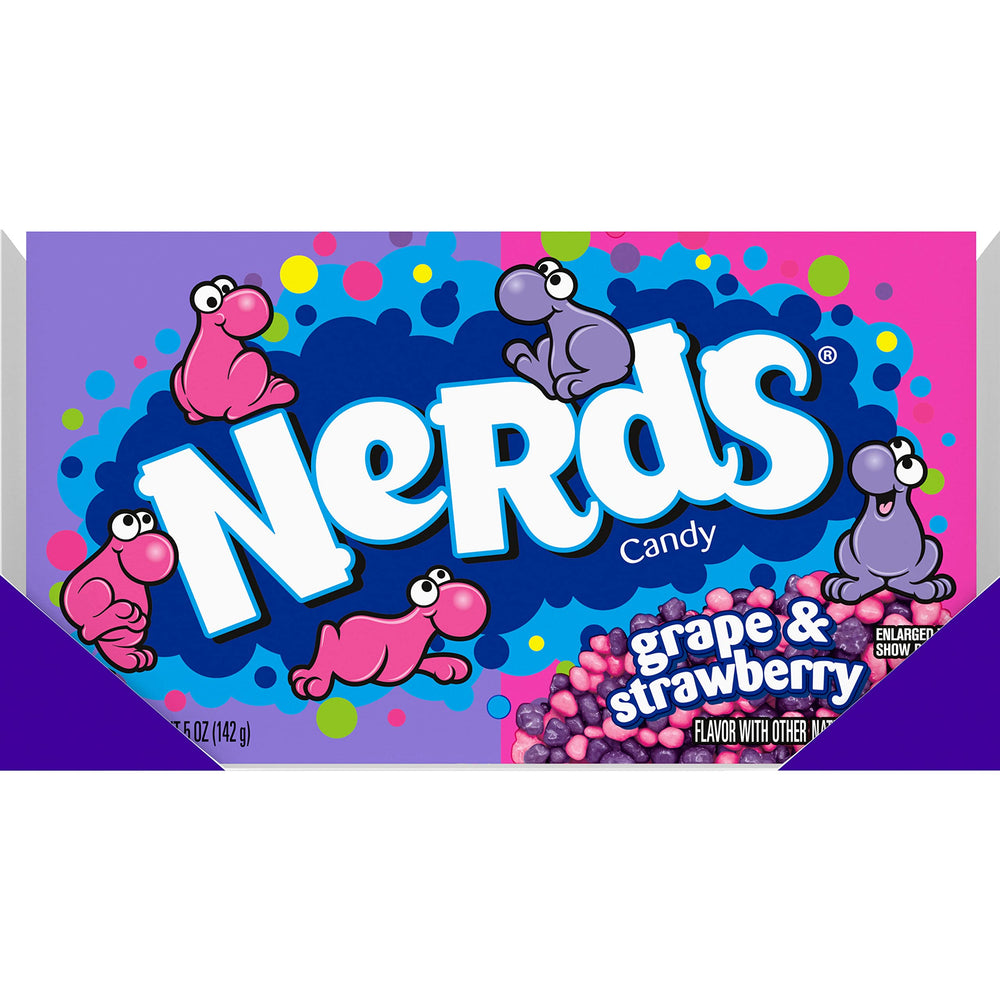 Nerds open box top view with candy visible for quick, convenient snacking