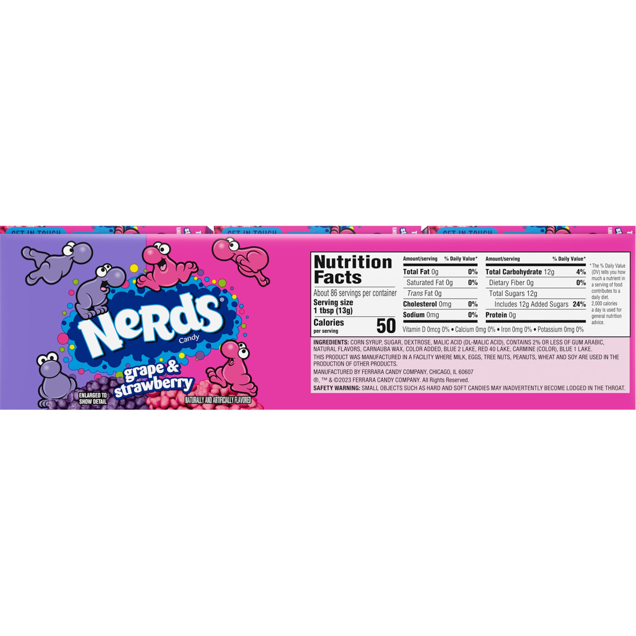 Nerds promotional contest text close-up promoting seasonal prize offers