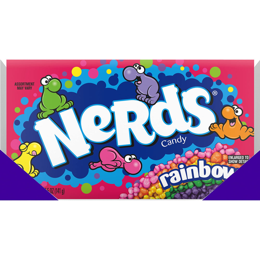 NERDS open top view with candy visible ready to eat and share