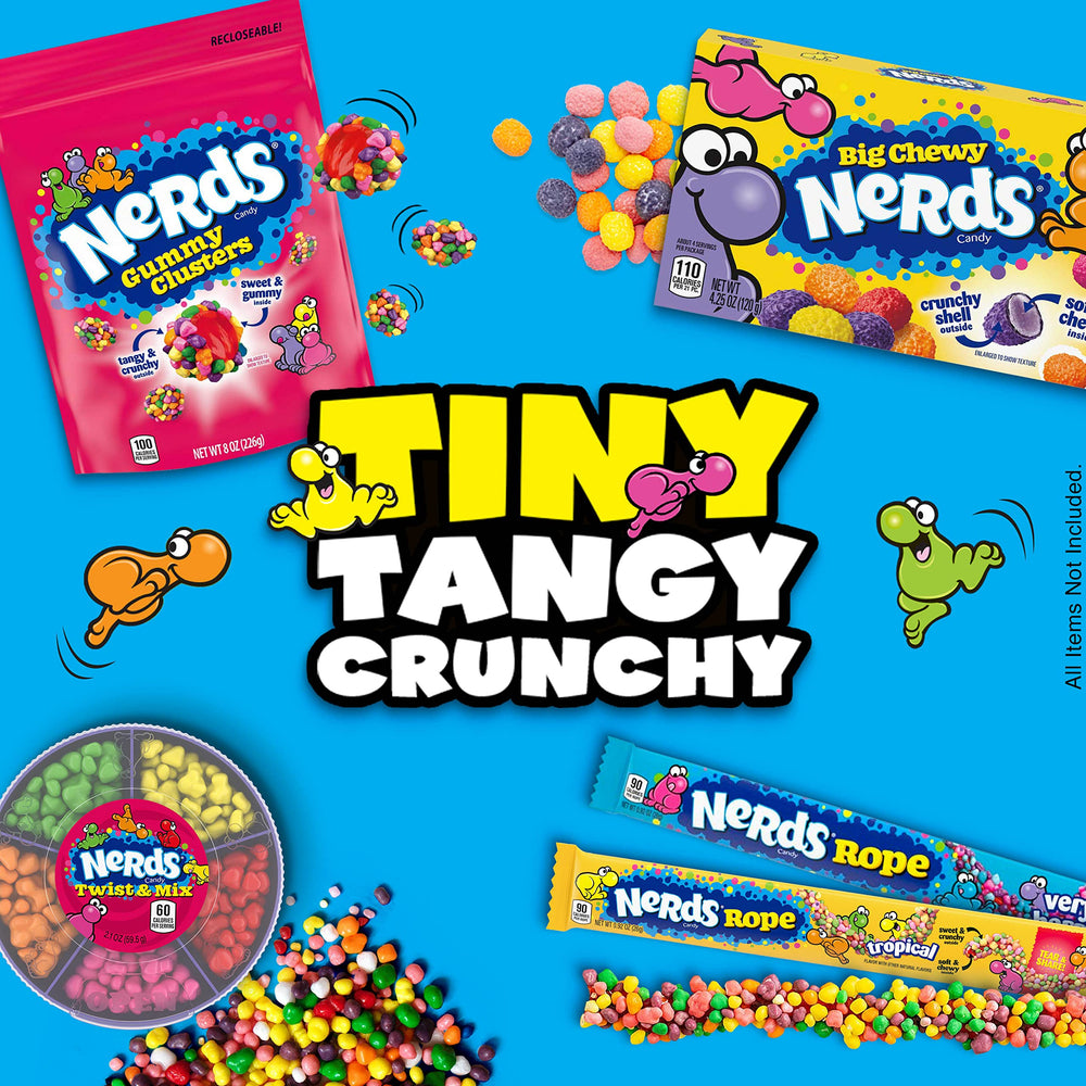 NERDS brand single 0.92 oz pack unwrapped displaying rope shape and portion control