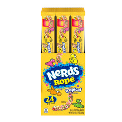 NERDS brand front box showing 24-pack and bright tropical colors for sharing