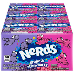 Nerds front packaging showing dual flavors and convenience for snacking