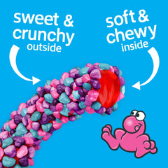 NERDS brand cross-section of gummy core showing chewy center for lasting bite