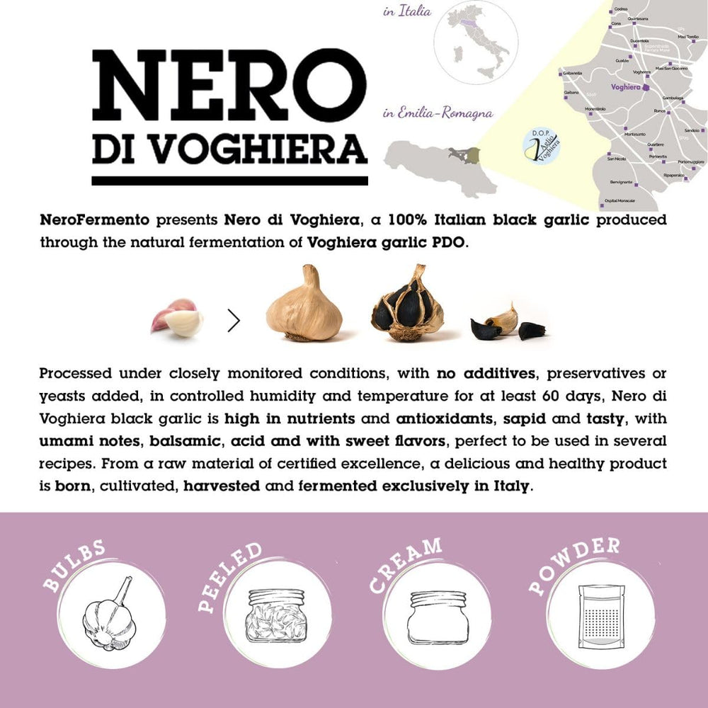 NERO FERMENTO spoonful of powder, demonstrates concentrated umami and color