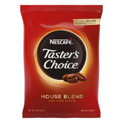 Nescafe 8 oz pouch front view showing brand and clean packaging for convenience