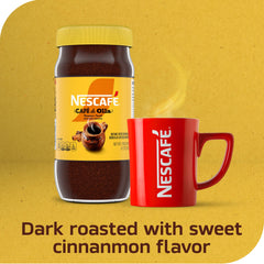 Nescafé label close-up showing ingredients and responsible sourcing benefit