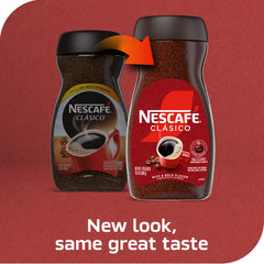 nescafe close-up of dark roast granules, rich aroma preserved
