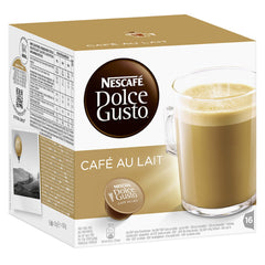 Nescafé Dolce Gusto Au Lait cup in hand showing smooth, milky finish