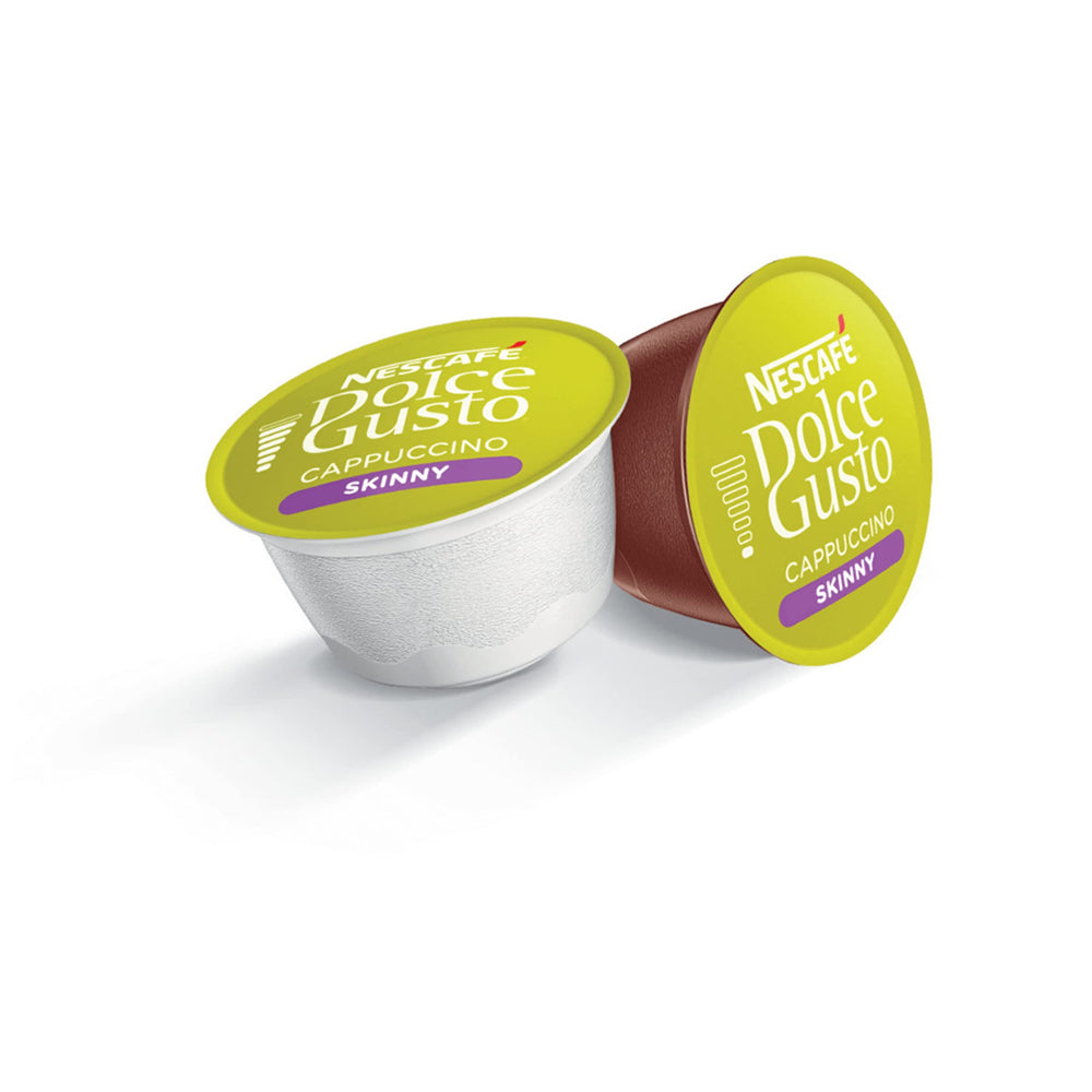 Top view of brewed Nescafé Dolce Gusto cappuccino showing frothy crema appeal